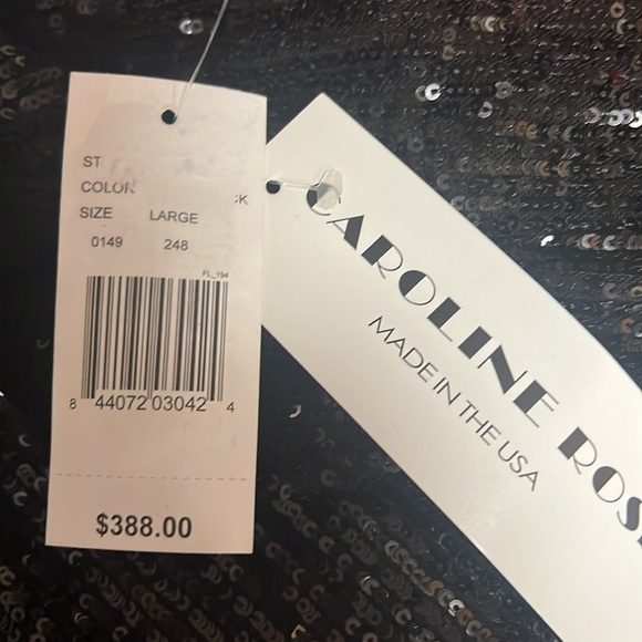 Caroline Rose Black Sequin Caftan Top - Picture 10 of 11